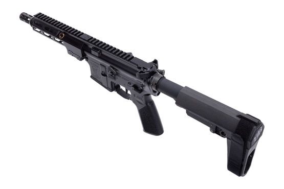 AR-15 pistol with adjustable pistol brace.